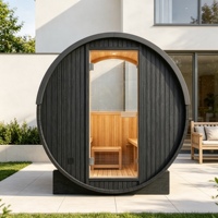 Sauna Kayu Bakar Terbaik, Laris Manis, Kayu Solid, Untuk Luar Ruangan, Villa, Rumah, Spa, Sauna Kering, Dengan Tungku Pembakaran Kayu, Pemanas Sauna Listrik