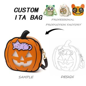 Custom Gothic Ita <strong>Bag</strong> Personalized Coffin Shape PU Leather Bat <strong>Skull</strong> Enamel Pins Ita <strong>Bag</strong> for Dark Aesthetic Collections - Product Image 4