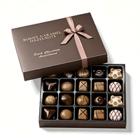 Boîte à chocolat dorée de luxe avec base et couvercle, ruban et nœud, emballage cadeau en papier métallisé, boîte cadeau personnalisée pour marque OEM ODM