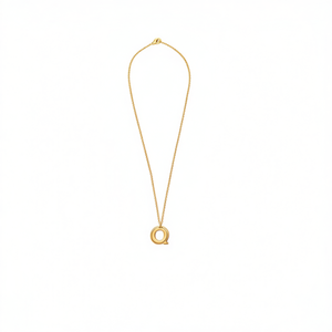 Collar con colgante de letra Q de acero inoxidable, joyería fina en tono dorado de 1,9 cm - Product Image 1
