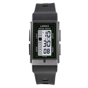 LASIKA, venta al por mayor de relojes deportivos digitales de lujo, pantalla <span class=keywords><strong>LCD</strong></span> con logotipo personalizado, resistente al agua, caja cuadrada, cronómetro de banda de plástico - Product Image 4