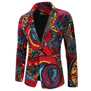 Nouveau Blazer de Costume Homme en Lin Slim Imprimé Floral Respirant pour Fête, Collection Automne 2021 - Product Image 4