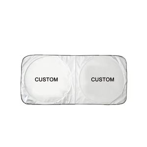 Yy74 Best Custom Printing Foldable Front Windshield Polyester Uv Pe Bubble <b>Sun</b> <b>Shades</b> Auto Cheap Double Circle Car Sunshade - Product Image 1