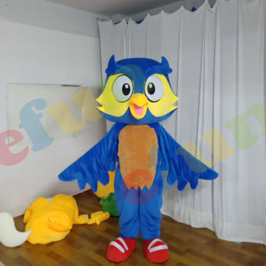 Efun MOQ 1 PC Custom blue owl Mascot Costume Adult size bird mascot costume For Fancy Dress Halloween Carnival Party Event