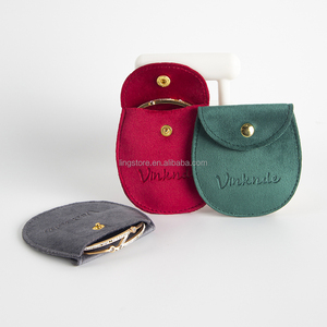 Oval Flannelette Jewelry <b>Storage</b> Pouch Gold Button Ring Earrings Necklace Organizer Wholesale Collection Bag - Product Image 2