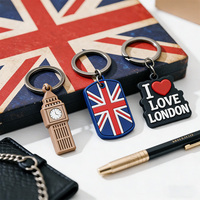 Porte-clés Souvenirs Britanniques Personnalisés Royaume-Uni Angleterre Londres Drapeau Union Jack Bus Double Mini Accessoires Breloques pour Voyageurs