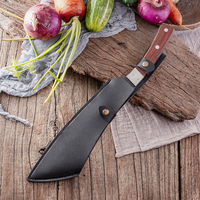 Couteau à désosser à lame pleine de 8,6 pouces, hachoir de boucher, couteau de chef forgé à la main en acier, avec étui en cuir – Meilleures ventes