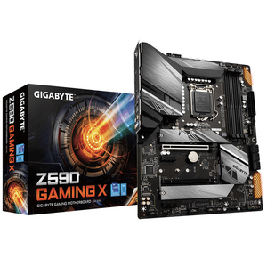 Carte mère <span class=keywords><strong>GIGABYTE</strong></span> <span class=keywords><strong>Z590</strong></span> <span class=keywords><strong>Gaming</strong></span> X avec chipset Intel <span class=keywords><strong>Z590</strong></span>, prise en charge du socket LGA 1200, processeurs de la série Core de 10e et 11e génération - Product Image 1