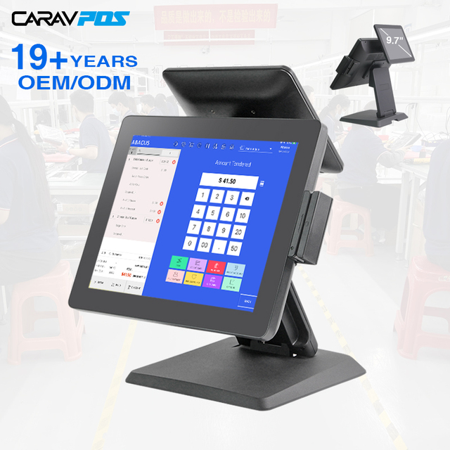 Wholesale 15inch Touch Screen Pos Cash Register Dual Screen Terminal All in One Pos System