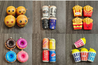 Lote de Llaveros Coloridos con Diseños Variados de Animales, Comida y Helados para Regalos, Bolsas de Fiesta y Accesorios para Compradores de Tiendas de Regalos