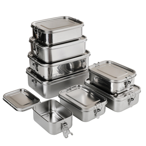 Große Camping-Bento-Box aus Metall mit Unterteilten Lebensmittelbehältern, Edelstahl Bento Lunchbox für Kinder und Erwachsene - Product Image 2