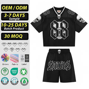 Conjuntos de Camisetas de Fútbol Americano Personalizadas de Verano, Estilo Urbano, Vintage, Personalizadas, Bordadas en Poliéster, Sublimadas - Product Image 1