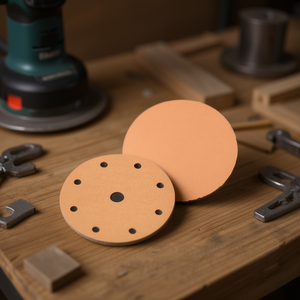 Disque de ponçage Velcro Ttake, grain 400, 6+1 trous, abrasif en corindon pour le polissage du bois et du métal - Product Image 3