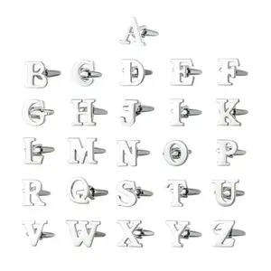 제조업체 품질 셔츠 커프스 단추 사용자 정의 3D 레이저 이니셜 문자 알파벳 문자 커프스 단추 사용자 정의 초기 커프스 단추