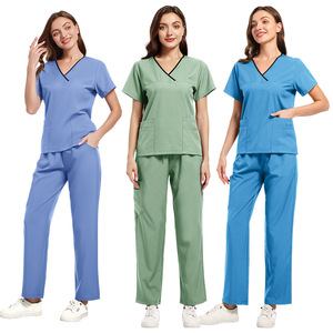 Ropa de enfermera, uniforme médico hospitalario para lavarse las manos, conjunto de ropa de trabajo de secado rápido de manga corta. - Product Image 4