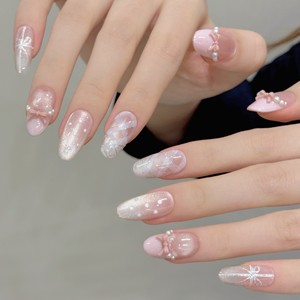 Autocollants pour <span class=keywords><strong>faux</strong></span> <span class=keywords><strong>ongles</strong></span> français, motif cœur de fille en armure, ballet papillon, œil de chat, cuir à carreaux poudré - Product Image 5