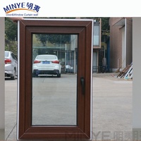 Fenêtre à battants en PVC sur mesure à grain de bois-Isolation thermique, insonorisée pour villas et appartements résidentiels