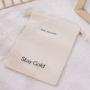 Recycle Muslin Cotton Canvas Fabric Linen Gift Packaging Pouch Flat Bottom Organic Soft Cotton <b>Drawstring</b> <b>Bag</b> with Custom logo - Product Image 2