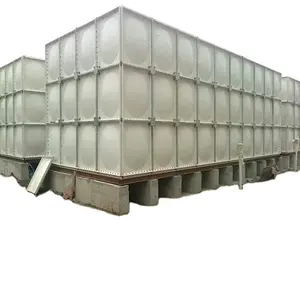Rectangular FRP Water Tank Large 100 Cubic Meters High Strength GRP SMC Sectional Modular Water Storage Tank