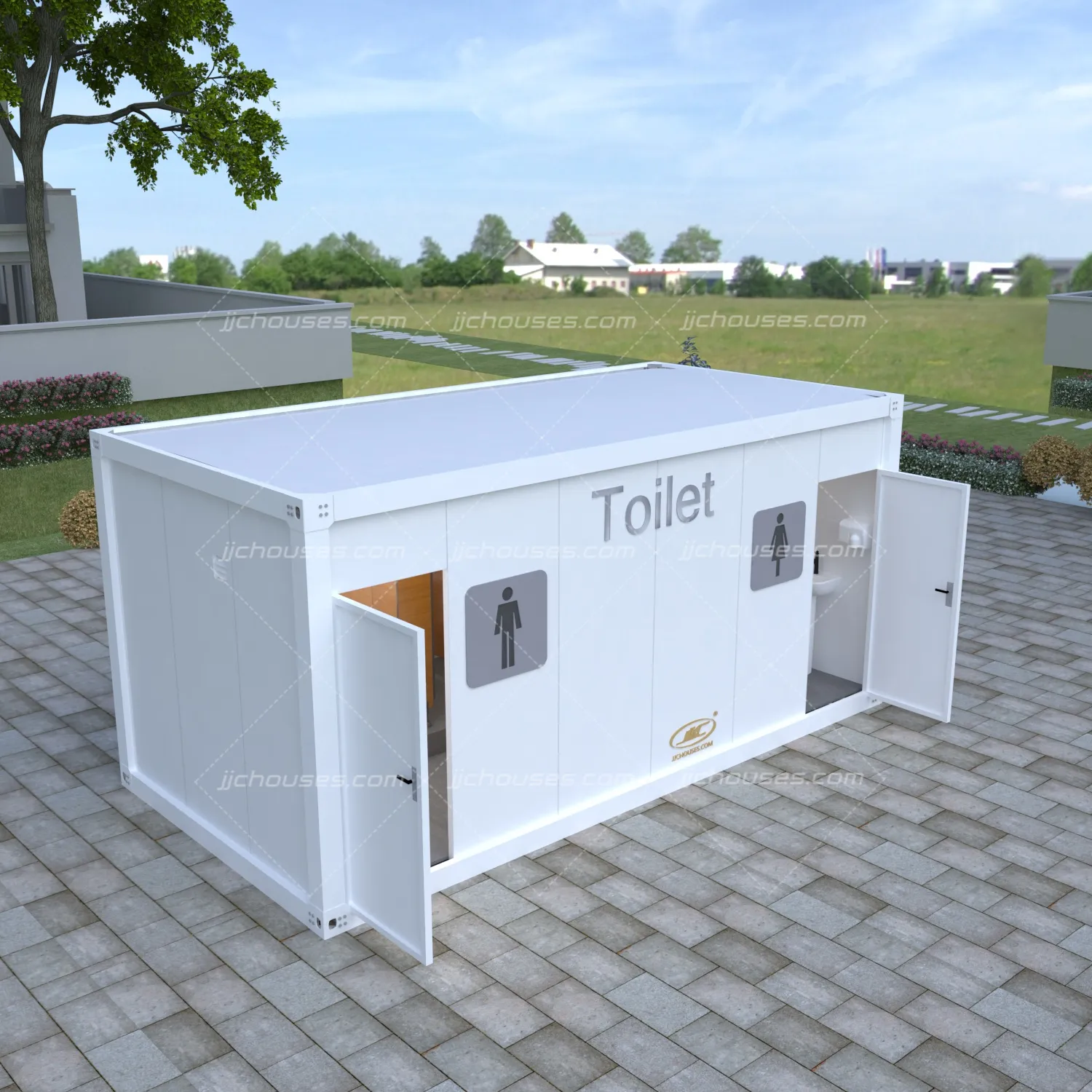 open side mobile prefabricated fiber rv cabin stainless steel smart portable price composting toilet