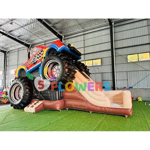 2024 New design Monster Truck Inflatable combo bounce house jumping house bouncy castle with slide outdoor for sale
