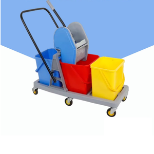 Chariot à serpillière à 3 seaux de 60 L, chariot à serpillière robuste conçu pour le nettoyage des sols humides, usage domestique, bureau, commercial, industriel - Product Image 5