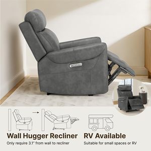 <span class=keywords><strong>Fauteuil</strong></span> inclinable en cuir pour camping-car, avec port USB et alimentation électrique, idéal pour home cinéma et chambre à coucher - Product Image 3