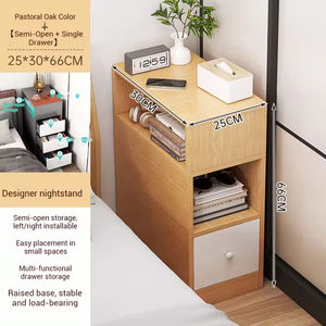 Mesa de Noche Esquinera Multifuncional Moderna, Ecológica, Duradera, para Espacios Pequeños, Gabinete de Almacenamiento Ultra Estrecho, Mesa Auxiliar para Cama - Product Image 5