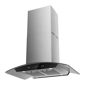 Custom Stainless Steel Baffle Filters 3 Speed Fan 36 Inch Kitchen Island Ductless Range Hood for Kitchen Cooker Hood