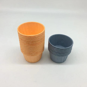 Cartine per Cupcake Grigio Neutro Arancione con Bordo Doppio Arrotolato, Non Rivestite, Impermeabili, per Alimenti, Resistenti al Calore, per Pane e Zucchero - Product Image 4