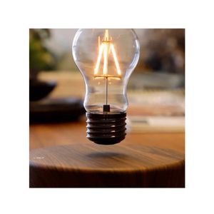 नई एलईडी लेविटेटिंग मैग्नेटिक लेविटेशन फ्लोटिंग बल्ब लकड़ी की स्टाइल टेबल अद्वितीय उपहार स्मार्ट होम लाइट लैंप ग्लास इलेक्ट्रिक व्हाइट - Product Image 1