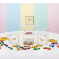 Boîte pliable transparente jetable IMEE, écologique, petite, carrée, rectangulaire, en plastique PET, pour bonbons, chocolat, aliments, cadeaux
