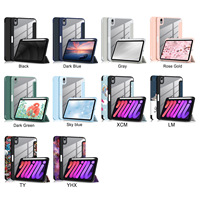 Étui magnétique pliable fin pour iPad Mini 7 2024 avec support pour stylet, coque arrière transparente en acrylique anti-rayures pour tablette