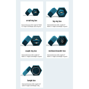 Hộp Đựng Trang Sức Đám Cưới Hoa Tai Sang Trọng Hộp Đựng Nhẫn Nhung Di Động Mini Màu Hồng Da Lộn Trưng Bày Hộp Trang Sức Hình Lục Giác - Product Image 4