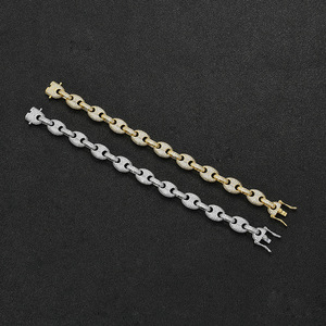 Cuban <b>Bracelet</b> 12mm Pig Nose <b>Bracelet</b>, Hip Hop Full Zirconium Men's Necklace Tanjing Fashion Lijing Necklace - Product Image 1