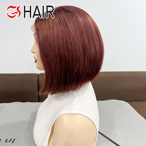 GS Glueless Bob Wigs Short Raw Cheveux humains brésiliens péruviens 4*4 13*4 8-14 Inch Lace Front Transparent Lace Small Cap Abordable - Product Image 2