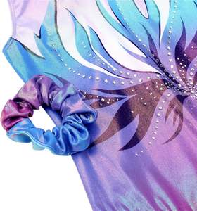 Vêtements de sport noirs pour filles Vêtements de gymnastique scintillants Figure-Sculpting Dance Unitards Girls Ballet Leotards Stretch - Product Image 5