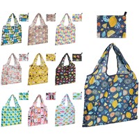 Grand sac fourre-tout en nylon grande capacité avec pochette de rangement, sac d'épicerie réutilisable et pliable pour le marché et les voyages, impression personnalisée, vente en gros