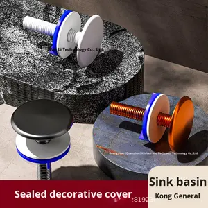 ฝาครอบรูอ่างล้างหน้าแบบยาวสไตล์อเมริกันทำจากทองเหลือง พร้อมฝาปิดซีลสำหรับก๊อกน้ำและรูจ่ายสบู่ - Product Image 3