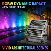 Projecteur mural LED double couche RGB RGBW 200W 240W, éclairage d'inondation DMX512 pour façade architecturale, arbre, paysage, scène événementielle