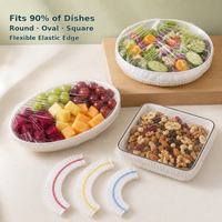 Housses alimentaires élastiques en LDPE jetables transparentes pour préparation de petit-déjeuner, service de pique-nique et conservation au réfrigérateur