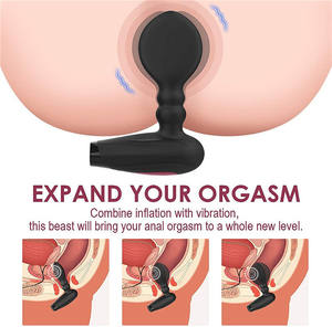 Automatisches aufblasbares Anal Vibrator Prostata-Massage gerät mit 10 Vibrations-und Erweiterungs modi, wiederauf ladbarer Silikon-Vibrations stopfen - Product Image 2