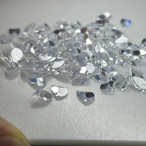 HQ <span class=keywords><strong>gemme</strong></span> bianche CZ retro piatto pera speciale <span class=keywords><strong>tre</strong></span> taglio Cubic Zirconia pietra per gioielli di moda - Product Image 3