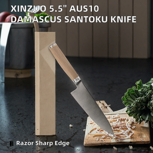 Couteau de cuisine japonais XINZUO, acier Damas AUS10, manche en bois de noyer, lame tranchante comme un rasoir, jusqu'à 3,9 pouces, écologique - Product Image 2