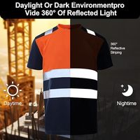 T-shirt da Lavoro Riflettente di Classe 2, Manica Corta, Traspirante, Alta Visibilità per Uomo, Operai Stradali e Controllo del Traffico