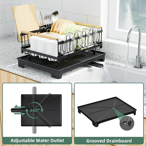 Estante organizador <span class=keywords><strong>de</strong></span> lujo para cocina, escurreplatos, soporte para jabón <span class=keywords><strong>y</strong></span> cepillos, con <span class=keywords><strong>escurridor</strong></span> <span class=keywords><strong>y</strong></span> bandeja <span class=keywords><strong>de</strong></span> drenaje - Product Image 4
