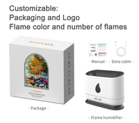 2024 huiles essentielles parfum brouillard ultrasonique Led Simulation 3D bleu feu flamme effet humidificateurs d'air diffuseurs d'arôme