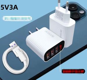 EU U.S. Standard 3-Port QC3.0 18W Fast Charger with Smart Digital Control and Short Circuit Protection for Cell Phones Laptops - Product Image 2