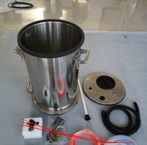 Tolva de recubrimiento en polvo fluidizada de acero inoxidable PH201 55L con placa fluidizada - Product Image 4