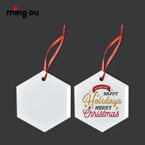 卸売カスタム空白クリスマス装飾装飾品昇華クリスタルガラスペンダントクリスマス装飾品